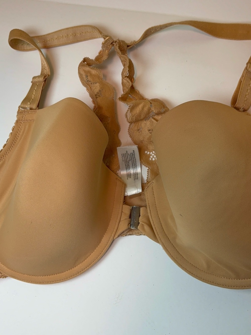 Lascana Front Close Lace Underwire Bra Tan/beige 34DD Cupped